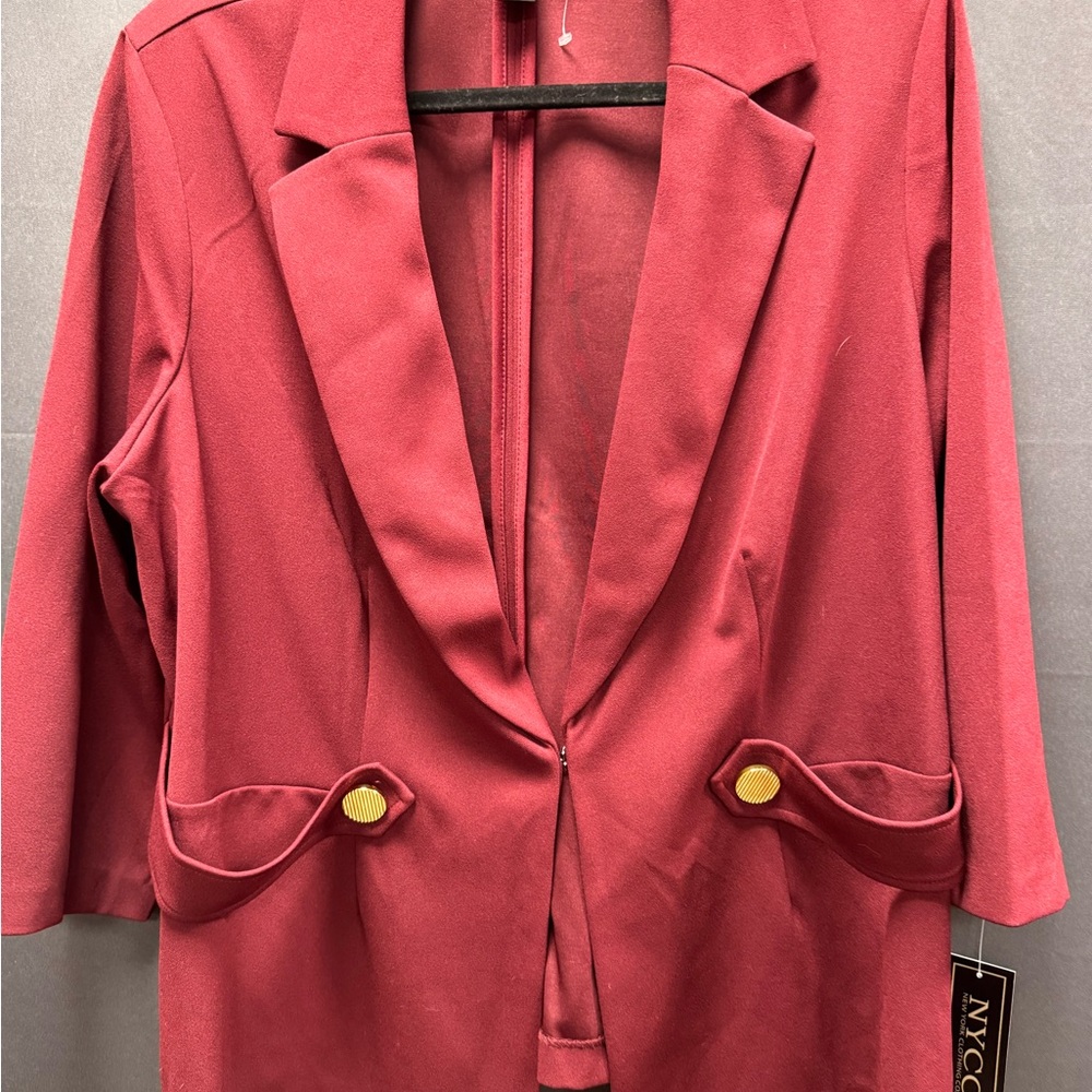 NY Collection Women's Red Blazer